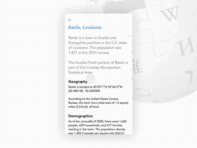 Wiki Article and navigator navigation scroll article white ios mobile wiki