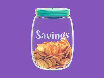 Building up your savings 3d 3d illustration bank cinema 4d coins dollar finance financial glass icon icons money octane web