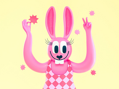 Funny Bunny 3d 3d character 3d illustration character character design cinema 4d collaboration colorful design illustration low poly octane