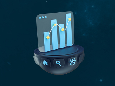 React - Performance 3d 3d illustration cinema 4d code data design icon illustration infography interface low poly octane performance programming react space stars web web design