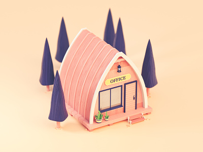 Little Cabin 3d 3d illustration architecture building cinema 4d colorful design forest icon illustration low poly lowpoly nature octane stylized