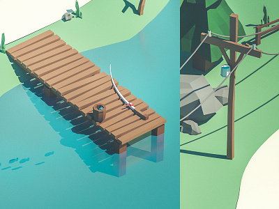 Cabin by the lake II 3d cinema 4d design illustration motion graphics octane render