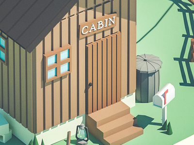 Cabin by the lake III 3d cinema 4d design illustration motion graphics octane render
