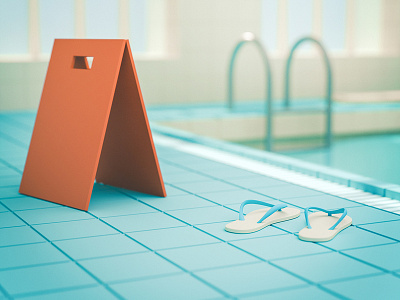 Flip Flops 3d building cinema 4d design illustration motion graphics octane render pool swimming pool