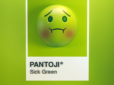 PANTOJI® - Sick Green 3d cinema 4d color design emoji illustration motion graphics octane render pantone