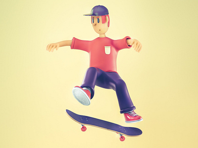 Skater Character 3d 3d illustration character character design cinema 4d design illustration octane skate skateboard skater sports