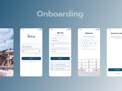 KalTrip Onboarding App UI appui graphic design mobile uxui