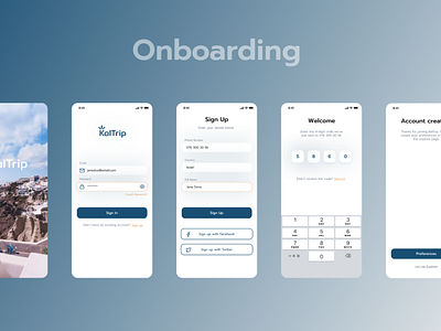 KalTrip Onboarding App UI