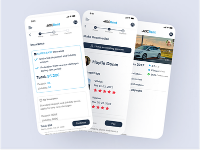 ADCRent, a car renting service app design dailyui mobile design uidesign user experience ux ui webdesign
