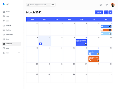 Fullcalendar Redesign calendar figma minimal modern redesign ux ui design