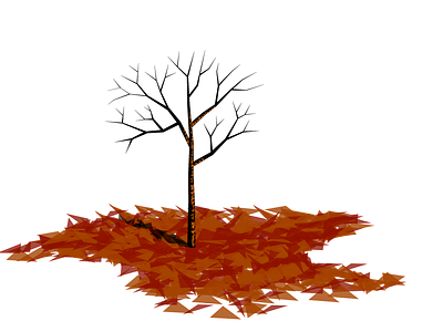 Lonely autumn tree illustration