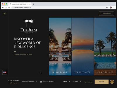 The Setai Hotels Redesign - Chain Homepage accessibility design interaction interaction design mobile redesign responsive ui ux wcag website