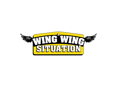 A wing wing situation color design illustration lettering logo minimal vector win