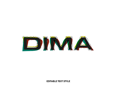 "Dima" typography dark gray illustrator