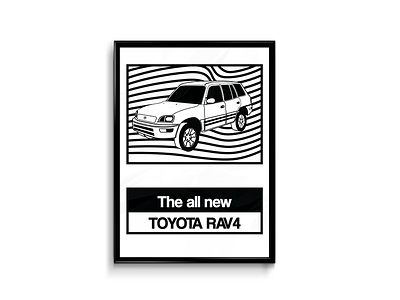 Rav 4 Poster Series _1 clean color flat illustration lettering minimal motion poster print red toyota vector