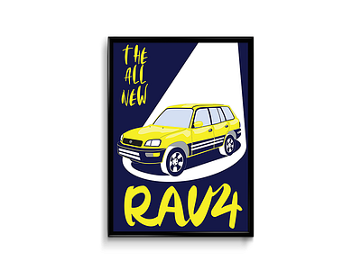 Rav 4 Poster Series _2 clean color flat illustration lettering minimal motion poster print red toyota vector