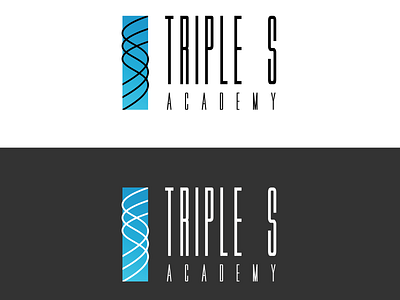 Triple S Academy blue branding clean illustration lettering logo minimal science stripe vector