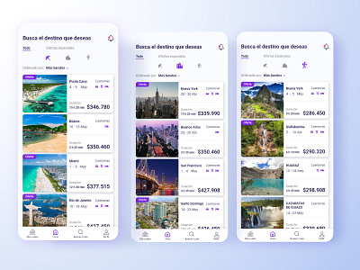 Airline app concept - Choose the Experience to travel