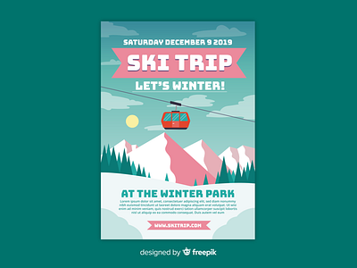 Ski trip 2 flyer flyer artwork flyer template graphics illustration