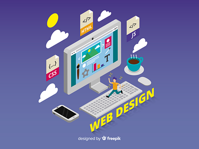 Isometric Web Design Concept artwork design graphics illustration illustrator vector