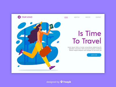 Travel Landing Page design graphics illustration illustrator vector webdesign