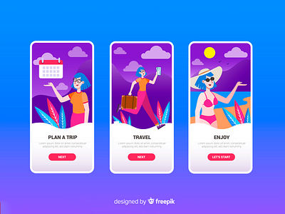 Travel Onboarding App Screens app design artwork graphics illustration illustrator ui ux webdesign