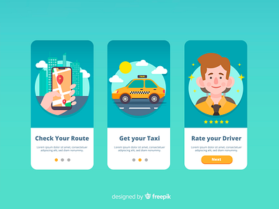 Taxi Service Onboarding App Screens graphics illustration illustrator ui ux webdesign