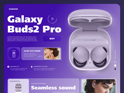 Concept for Samsung Galaxy Buds2 Pro branding design marketing store ui web
