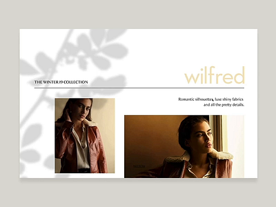 Aritzia Wilfred digital editorial fashion landing page layout webdesign webpage