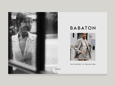 Aritzia Babaton animated digital fashion fashionbrand landing page layout webdesign weblayout