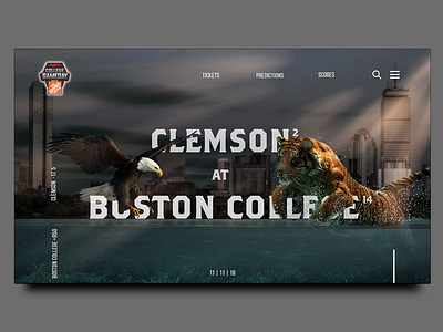 Boston College vs Clemson Landing Page college football dailyui design football landing page photoshop thebeeest tribeui ui ux web web design website