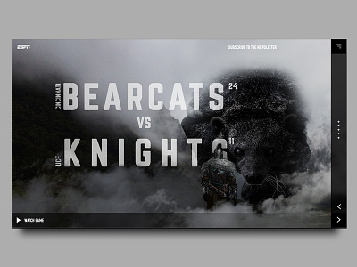 UCF vs Cincinnati Landing Page bearcats cincinnati college football dailyui design knights landing page photoshop thebeeest tribeui ucf ui ux web web design website