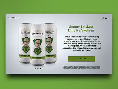 Descendants, Limony Snickets Lime Hefeweizen Beer Label beer label css design label packaging ui ux web design webpage