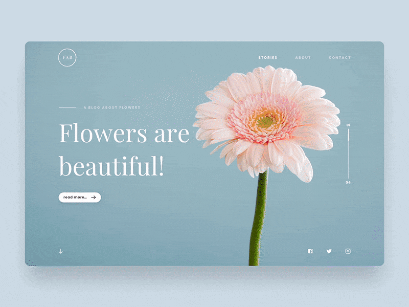 Flowers are... animation flowers landing page principle typography ui web webdesign website
