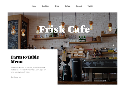 Frisk Cafe + Two Dribbble Invites cafe invite giveaway landing page restaurant small business typography ui design web design