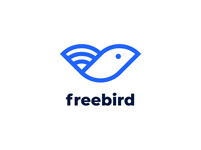 Freebird bird bird logo branding company company branding dove flat fly freebird happy hope logo logo design network wifi wing