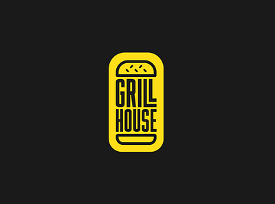 Grill House branding burger flat icon logo minimal rebrand