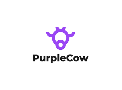 PurpleCow brand identity branding company cow cow logo flat icon idenity identity branding identity design lettermark logo logo mark logomark minimal modern modern logo visual identity