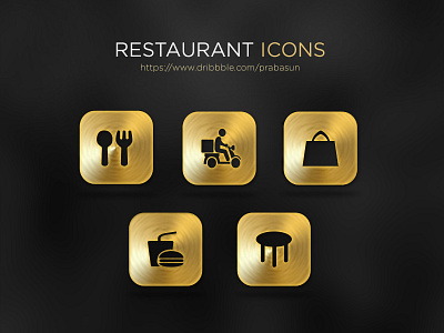 Restaurant Gold Icons