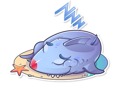 STICKERS PACK "Sharky" adobeillustator art design illustration illustration art shark sketch sleep stickers vector