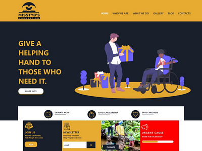 Homepage for a NGO website ui web design