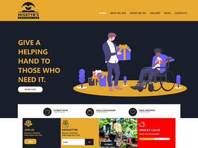 Homepage for a NGO website