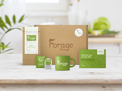 Forage Tea - Packaging Mockup 01 brand brand identity branding clean colours design graphic design logo mockup packaging photoshop product design tea typography