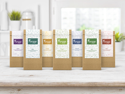 Forage Tea - Packaging Mockup 02 brand brand identity branding clean colours design graphic design logo mockup packaging photoshop product design tea typography