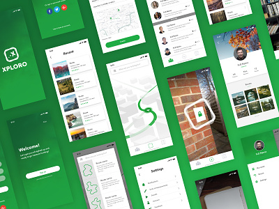 Xploro - App app application colours concept design flat icon interaction interface ios layout minimal mobile mockups product design type typography ui user experience user interface