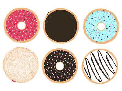 Donuts branding carbs chocolate creative design donuts doughnut filled food frosting glaze illustration jelly raspberry snack sprinkles sugar sweet treat