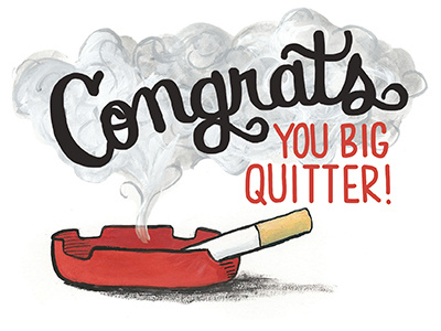 Quitter Card gouache greeting cards illustration