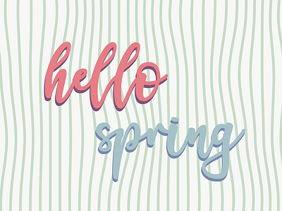 Hello Spring hello illustrator lines print spring type web