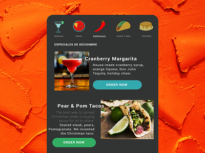 Daily UI #044 - Food/Drink menu daily ui icons menu ui ux