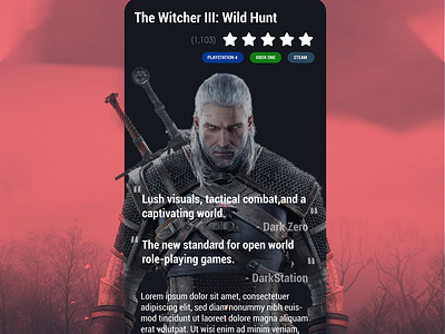 Daily UI #045 - Info Card daily ui games ui ux witcher 3
